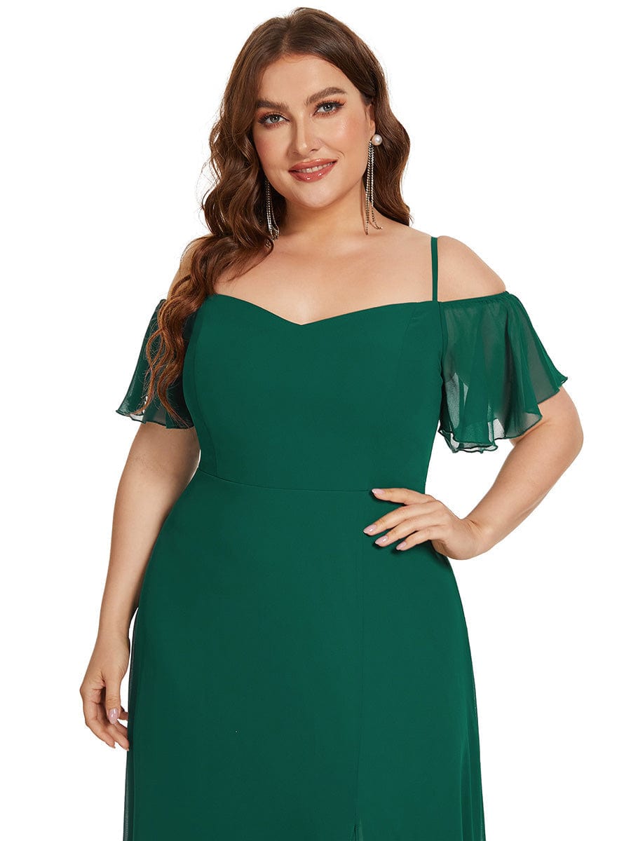 Elegant Plus Size Off-Shoulder Chiffon Bridesmaid Dress