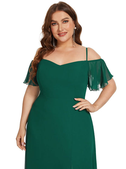 Elegant Plus Size Off-Shoulder Chiffon Bridesmaid Dress