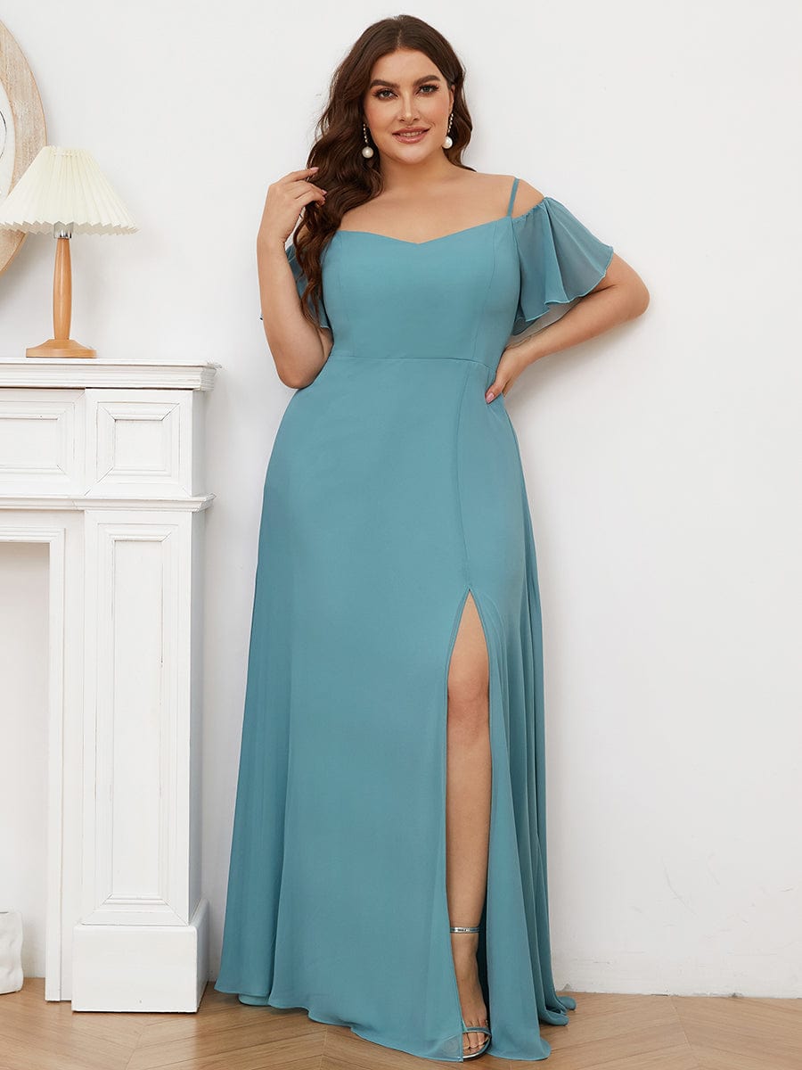 Elegant Plus Size Off-Shoulder Chiffon Bridesmaid Dress