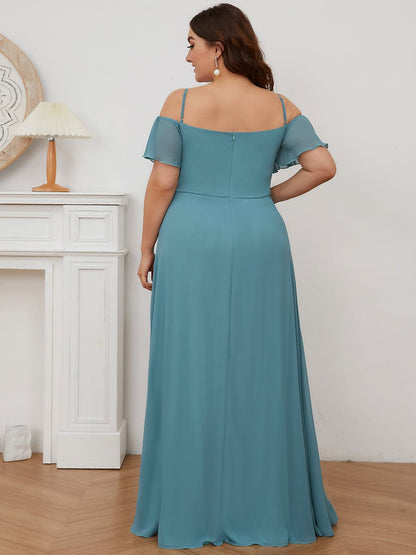 Elegant Plus Size Off-Shoulder Chiffon Bridesmaid Dress