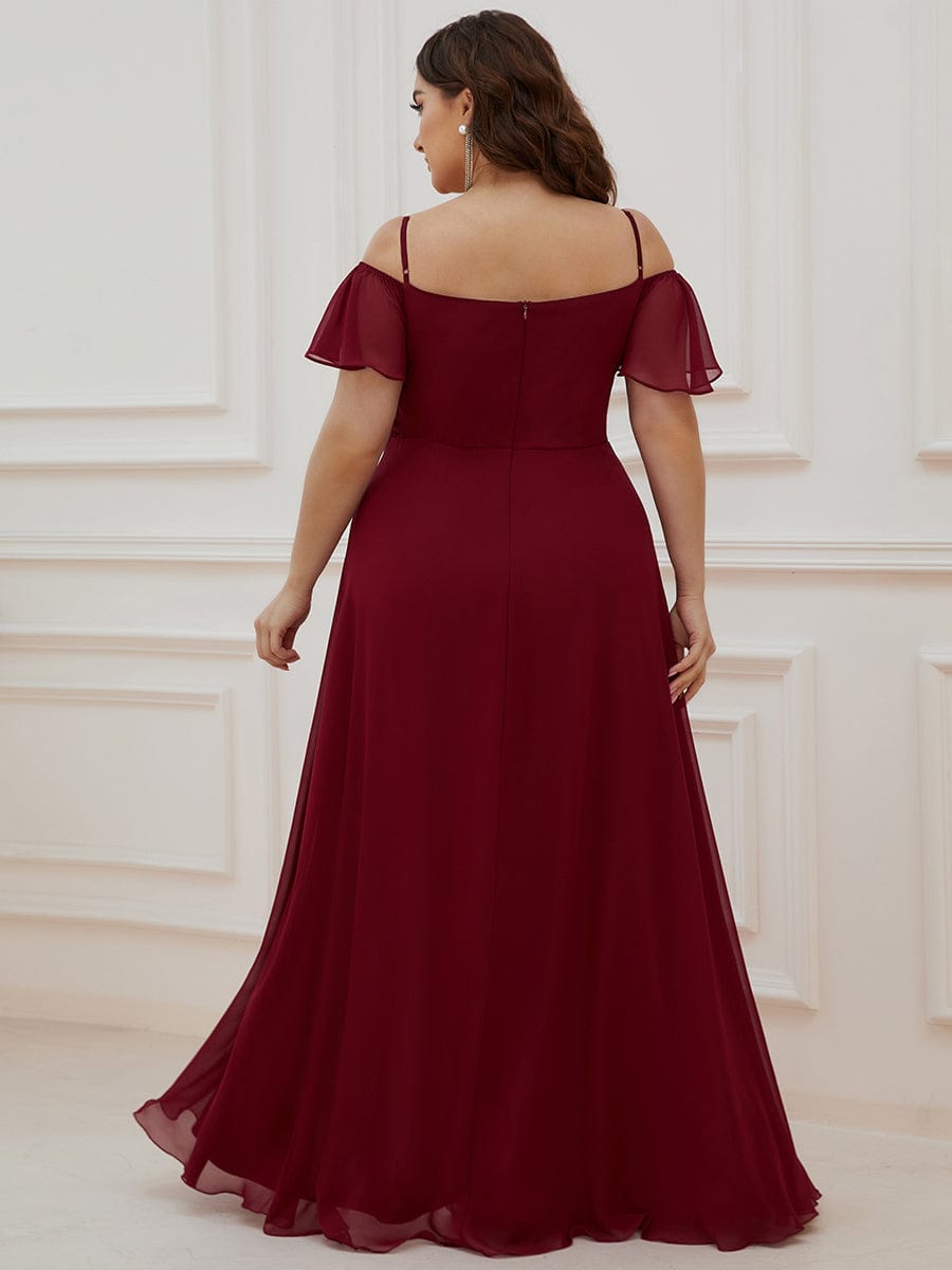Elegant Plus Size Off-Shoulder Chiffon Bridesmaid Dress