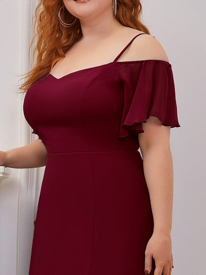 Elegant Plus Size Off-Shoulder Chiffon Bridesmaid Dress