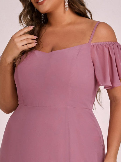 Elegant Plus Size Off-Shoulder Chiffon Bridesmaid Dress