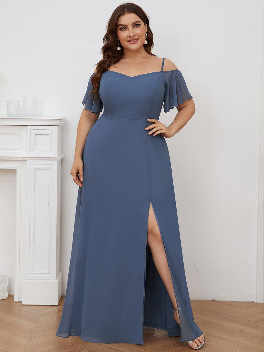 Elegant Plus Size Off-Shoulder Chiffon Bridesmaid Dress