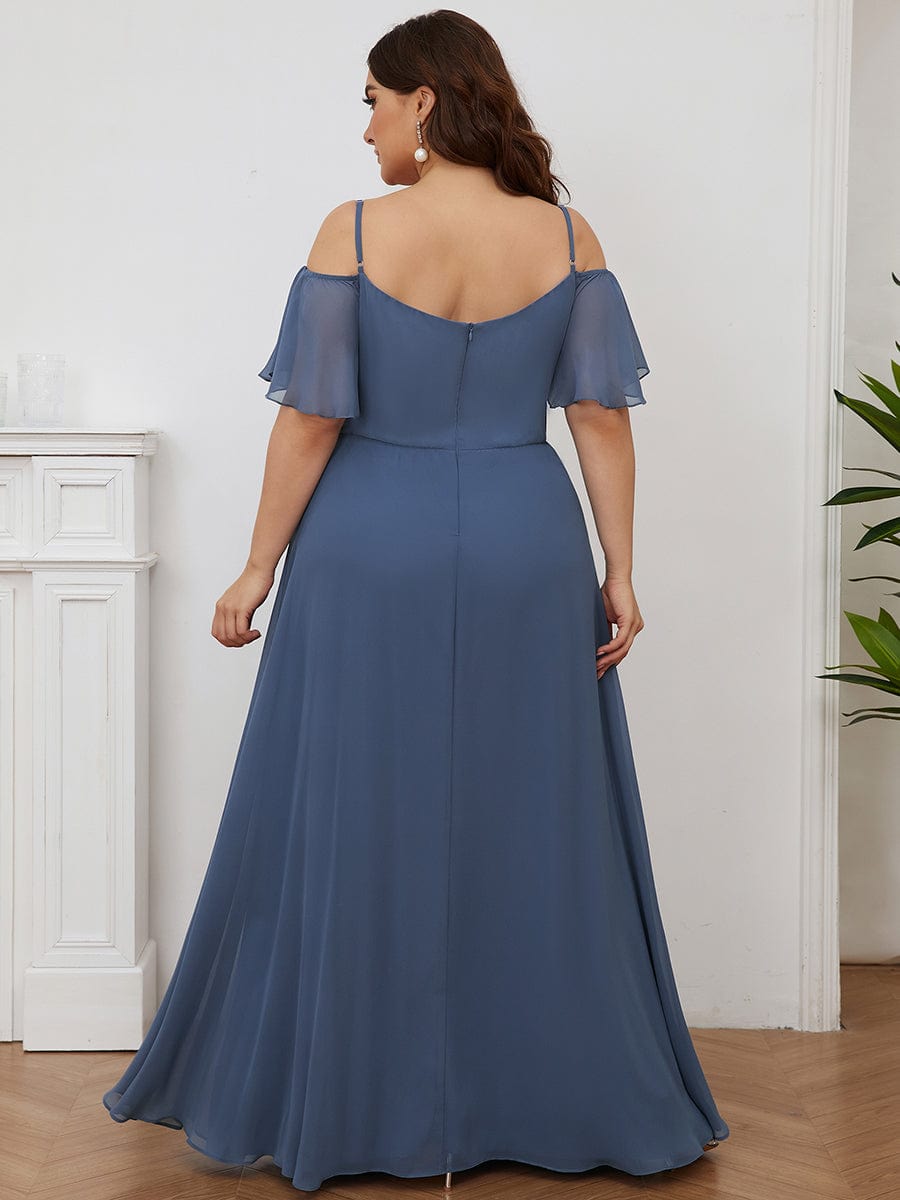 Elegant Plus Size Off-Shoulder Chiffon Bridesmaid Dress