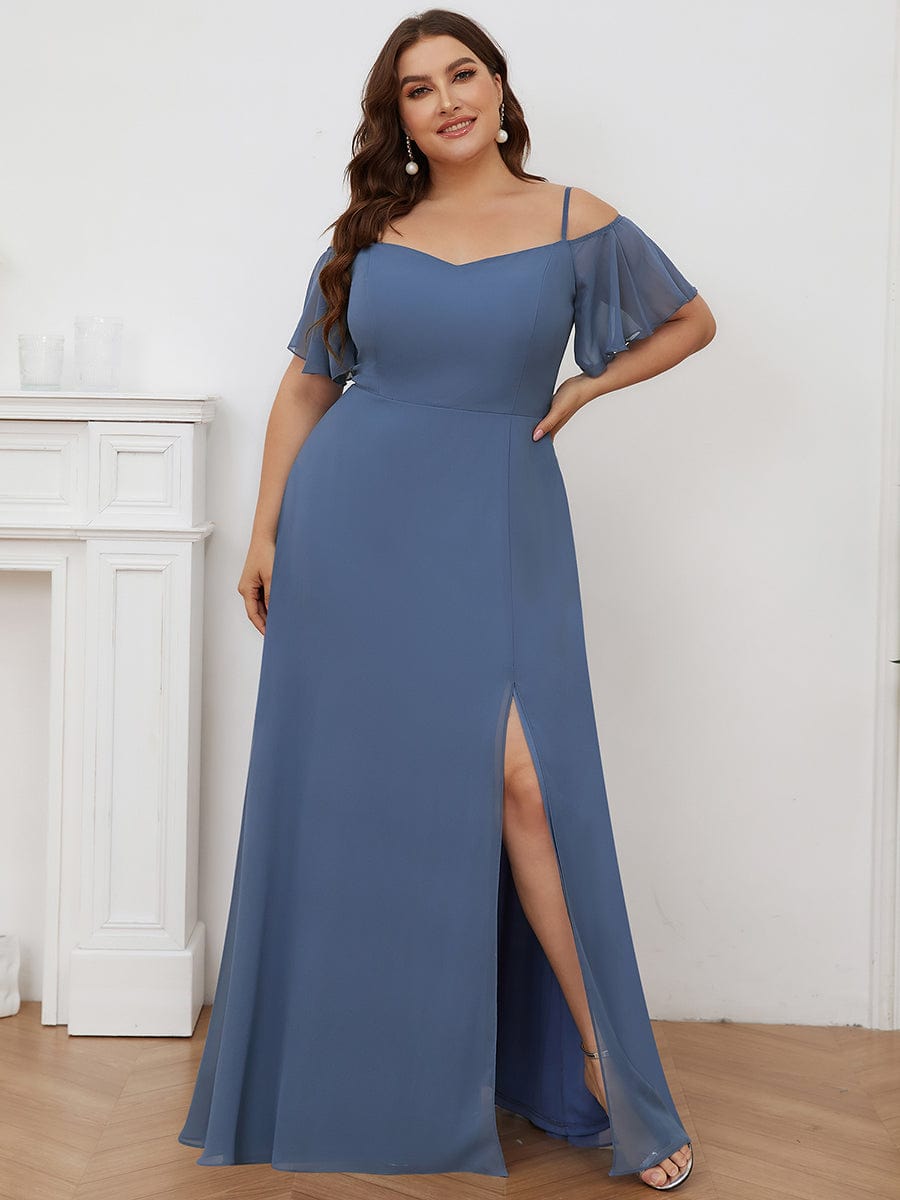 Elegant Plus Size Off-Shoulder Chiffon Bridesmaid Dress