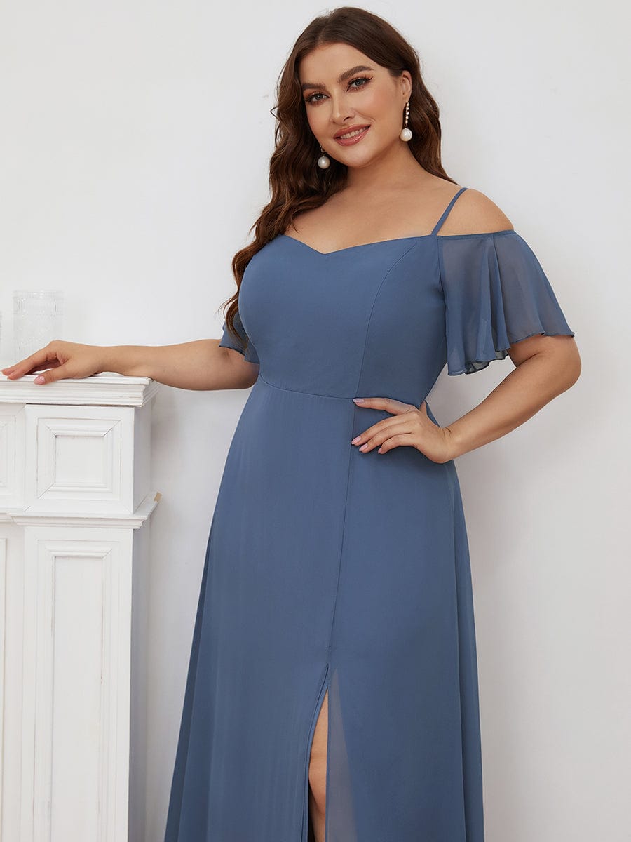 Elegant Plus Size Off-Shoulder Chiffon Bridesmaid Dress