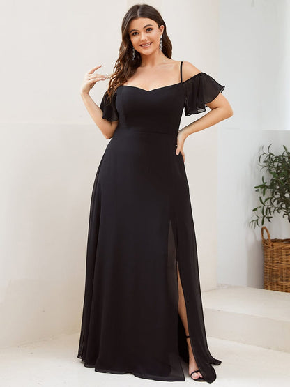 Elegant Plus Size Off-Shoulder Chiffon Bridesmaid Dress