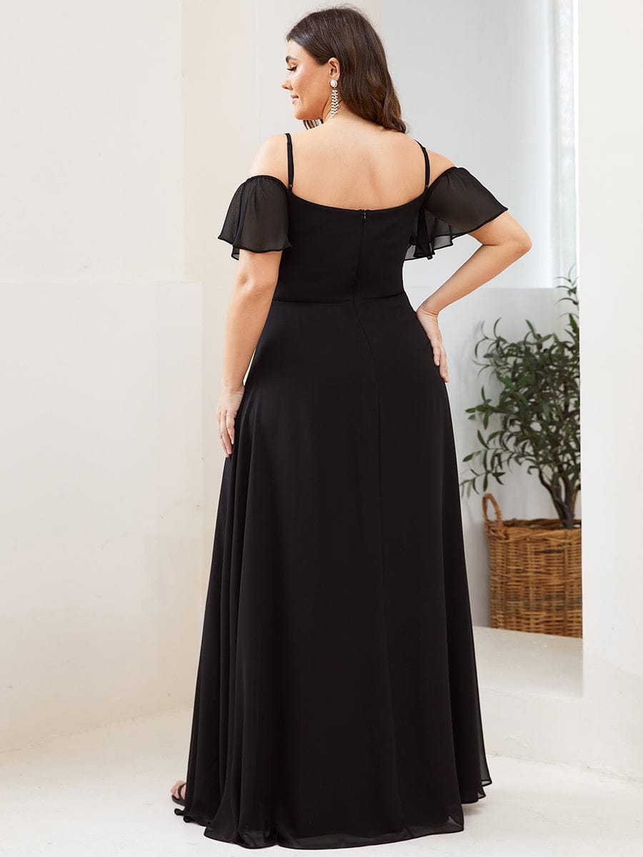 Elegant Plus Size Off-Shoulder Chiffon Bridesmaid Dress