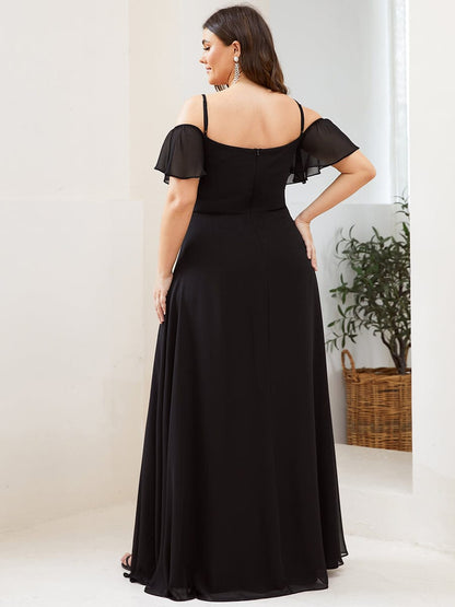 Elegant Plus Size Off-Shoulder Chiffon Bridesmaid Dress