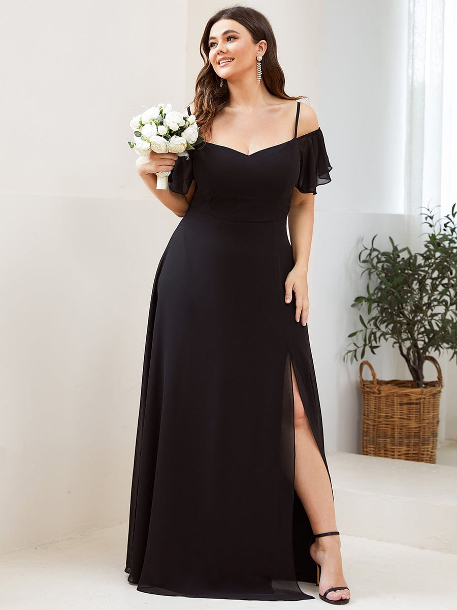 Elegant Plus Size Off-Shoulder Chiffon Bridesmaid Dress