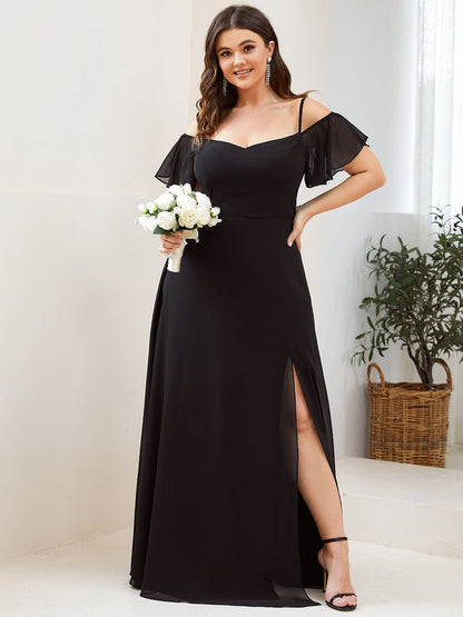 Elegant Plus Size Off-Shoulder Chiffon Bridesmaid Dress