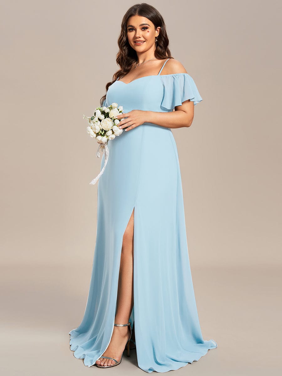 Elegant Plus Size Off-Shoulder Chiffon Bridesmaid Dress