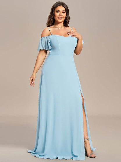 Elegant Plus Size Off-Shoulder Chiffon Bridesmaid Dress