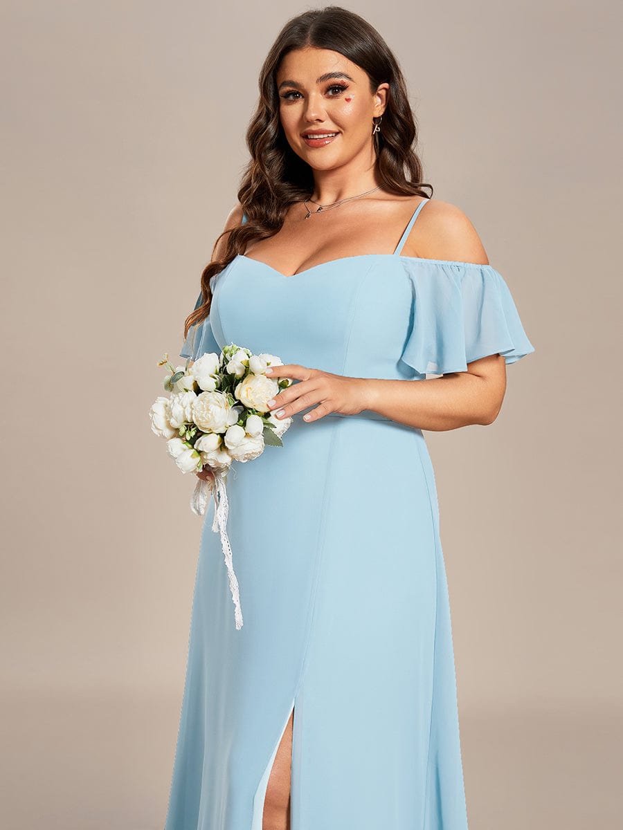 Elegant Plus Size Off-Shoulder Chiffon Bridesmaid Dress