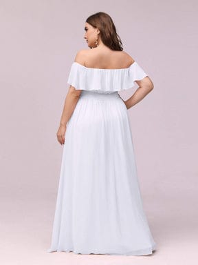 Elegant Plus Size Off the Shoulder Bridesmaid Dress with Thigh Split