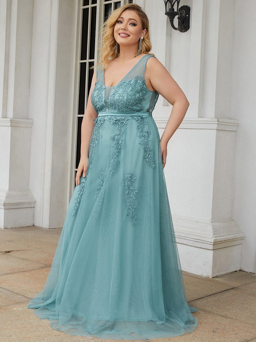 Elegant Plus Size Sleeveless Party Dress