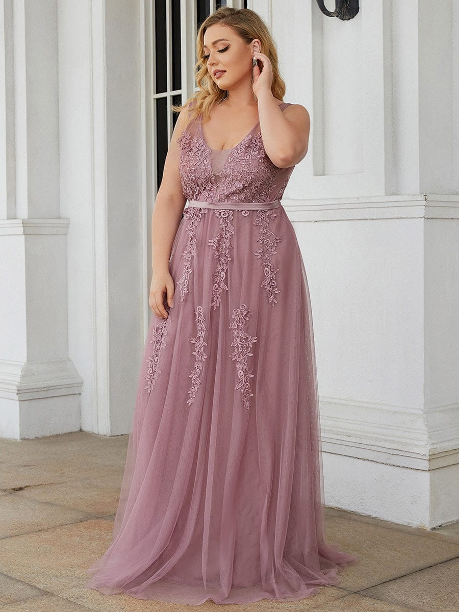 Elegant Plus Size Sleeveless Party Dress