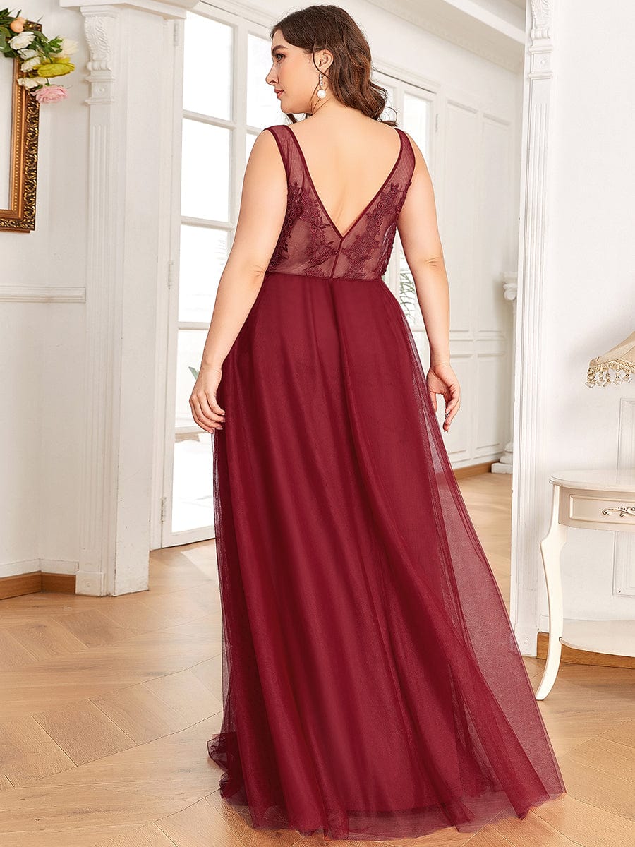 Elegant Plus Size Sleeveless Party Dress