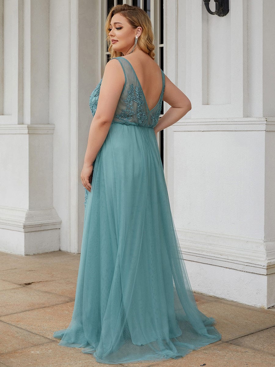 Elegant Plus Size Sleeveless Party Dress