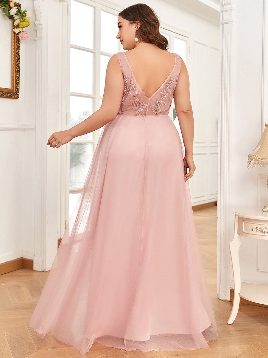 Elegant Plus Size Sleeveless Party Dress