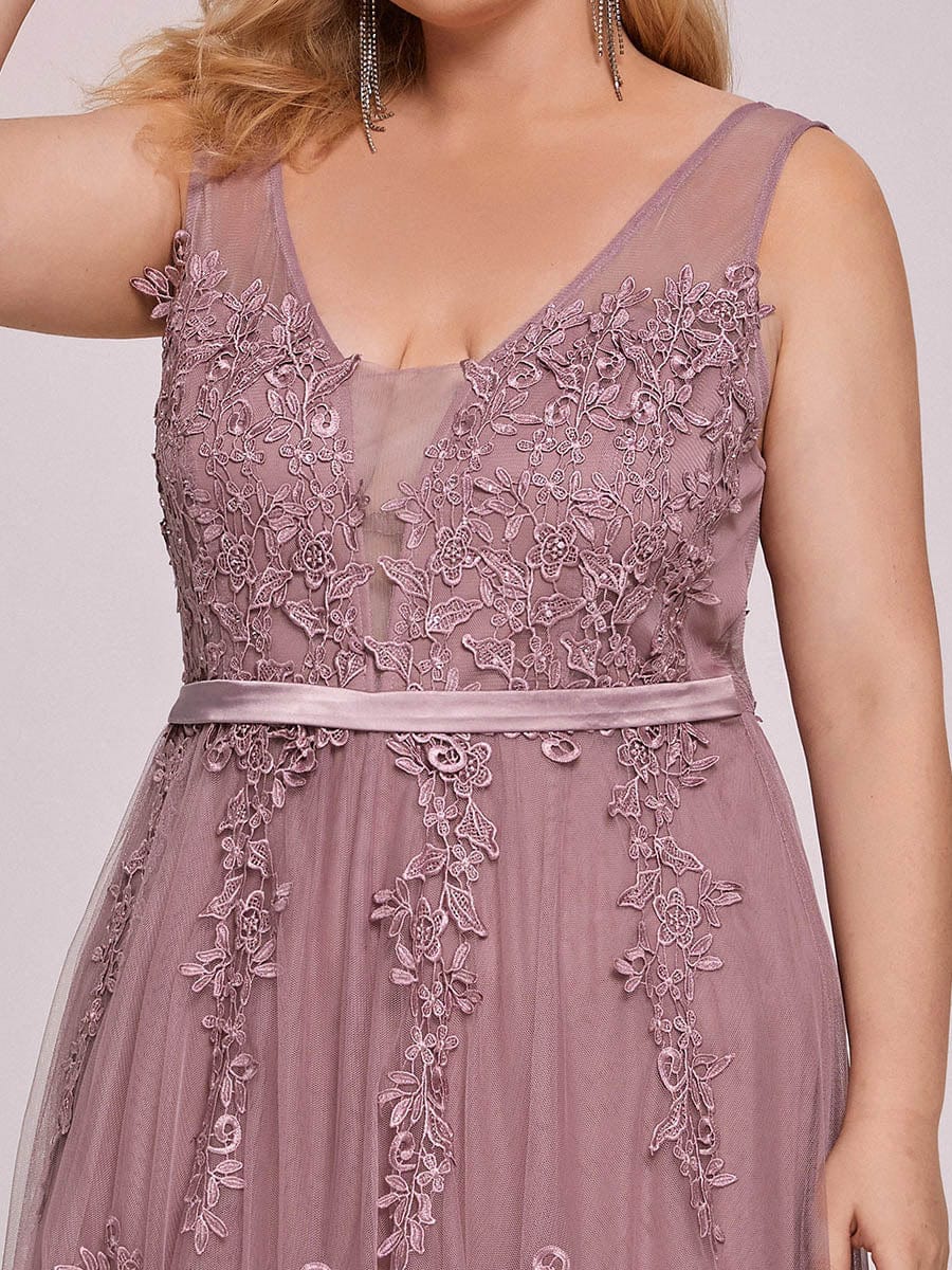 Elegant Plus Size Sleeveless Party Dress