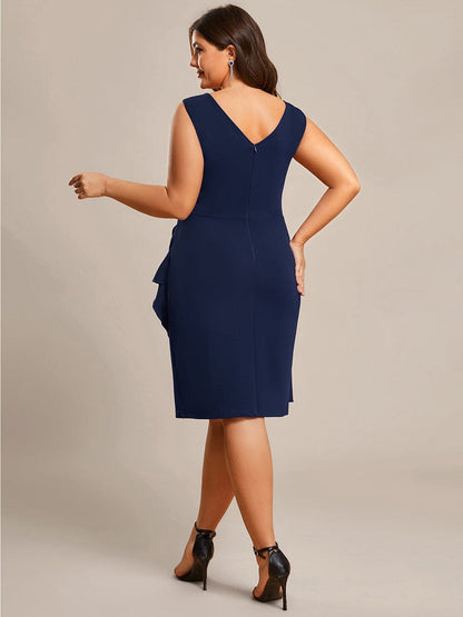 Elegant Plus-Size Sleeveless Pleated Evening Gown