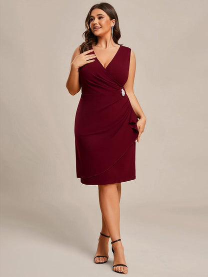 Elegant Plus-Size Sleeveless Pleated Evening Gown