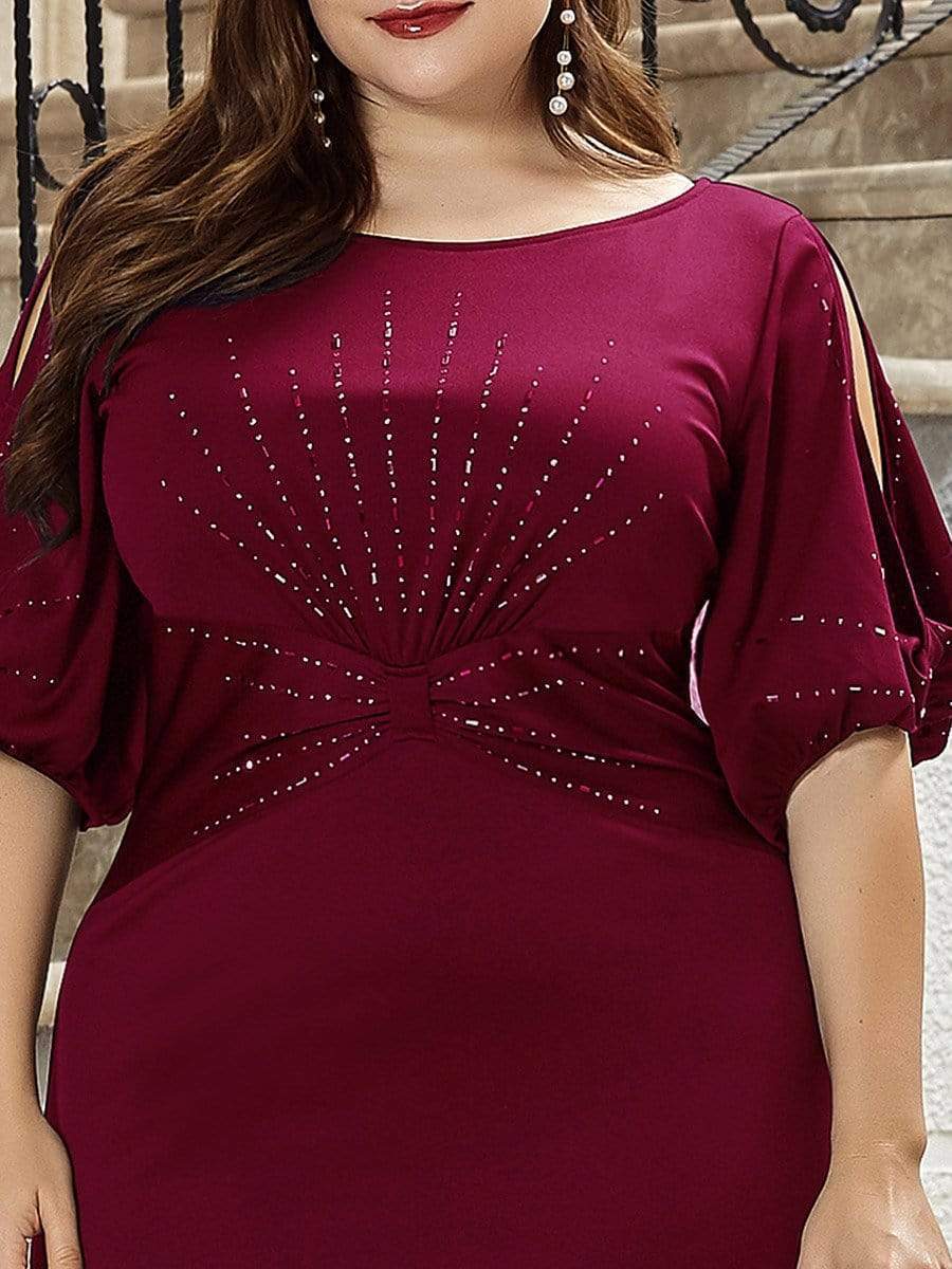Elegant Plus Size Sparkling Bodycon Maxi Mermaid Evening Gown