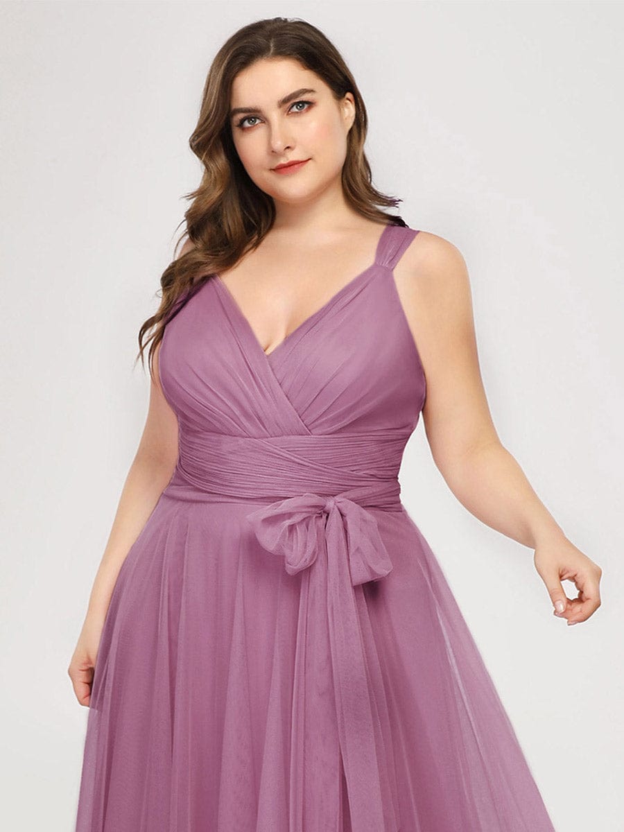 Elegant Plus Size Tulle Bridesmaid Gown for Curvy Women