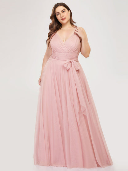 Elegant Plus Size Tulle Bridesmaid Gown for Curvy Women