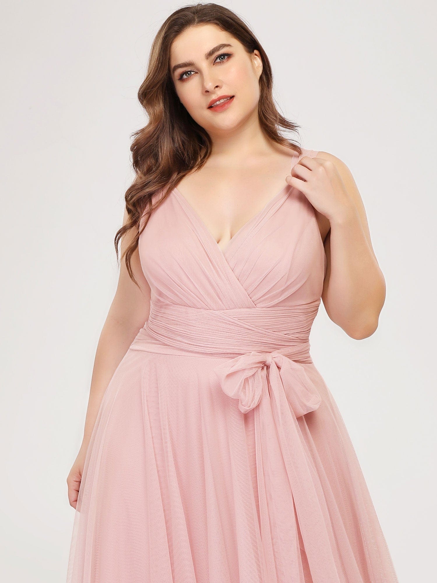 Elegant Plus Size Tulle Bridesmaid Gown for Curvy Women