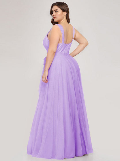 Elegant Plus Size Tulle Bridesmaid Gown for Curvy Women