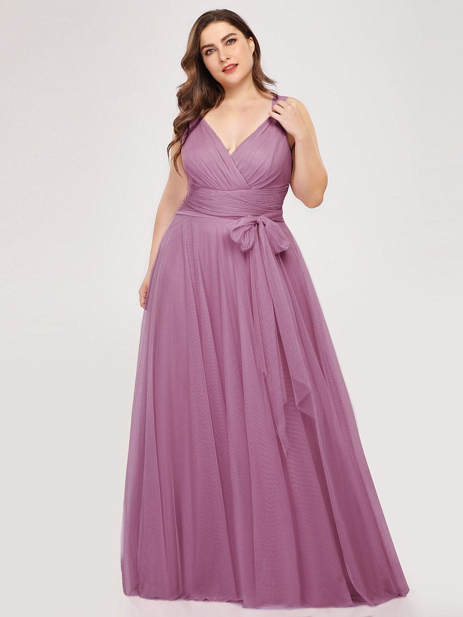 Elegant Plus Size Tulle Bridesmaid Gown for Curvy Women