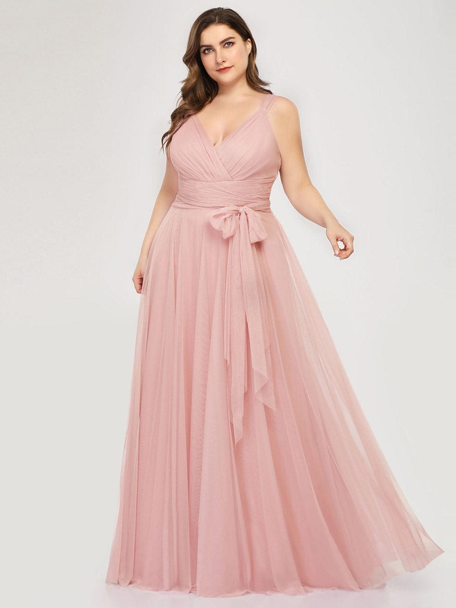 Elegant Plus Size Tulle Bridesmaid Gown for Curvy Women