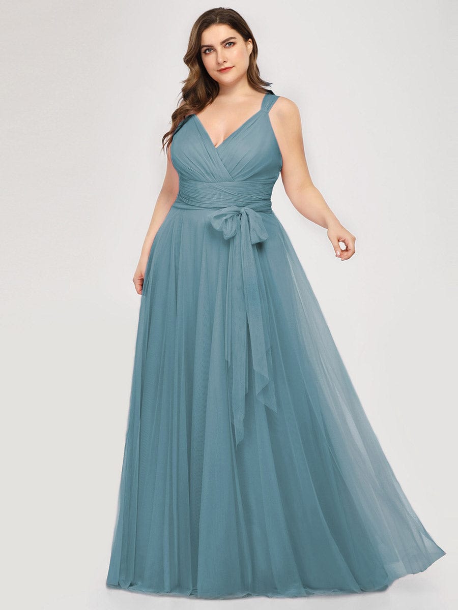 Elegant Plus Size Tulle Bridesmaid Gown for Curvy Women