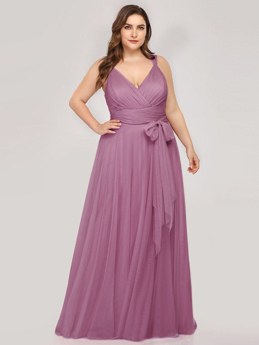 Elegant Plus Size Tulle Bridesmaid Gown for Curvy Women