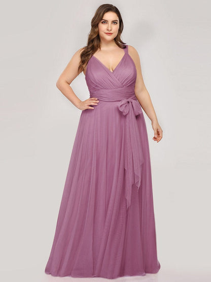 Elegant Plus Size Tulle Bridesmaid Gown for Curvy Women