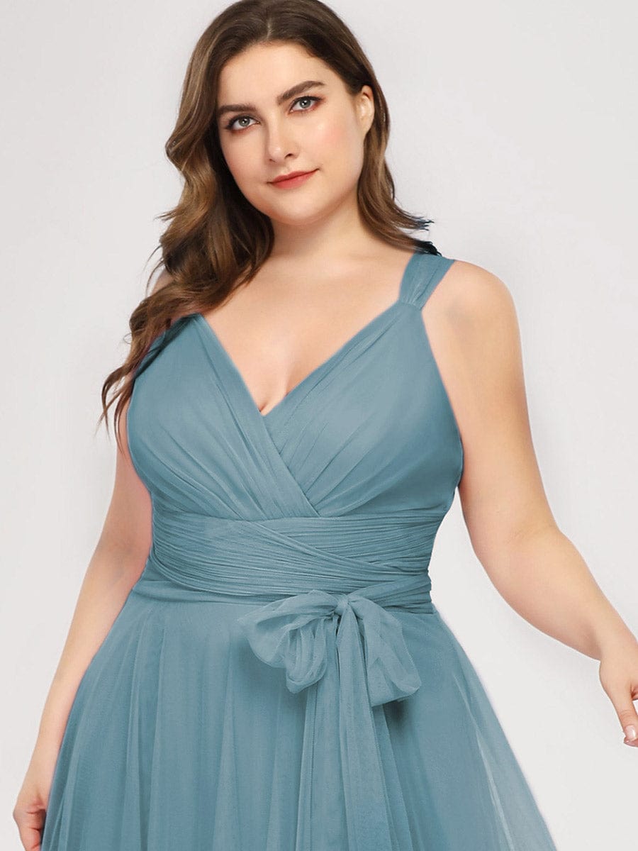 Elegant Plus Size Tulle Bridesmaid Gown for Curvy Women