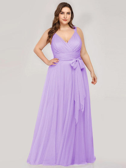 Elegant Plus Size Tulle Bridesmaid Gown for Curvy Women