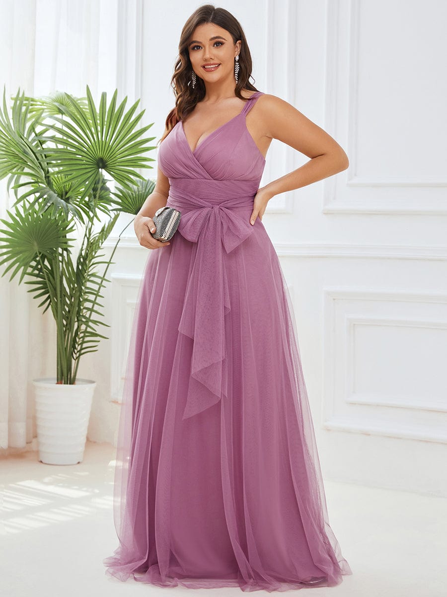 Elegant Plus Size Tulle Bridesmaid Gowns for Curvy Women