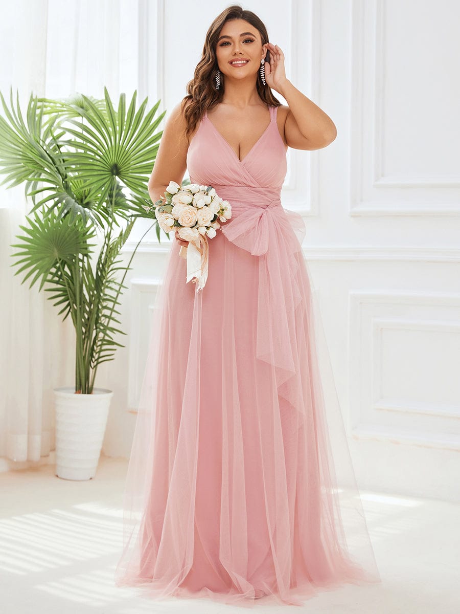Elegant Plus Size Tulle Bridesmaid Gowns for Curvy Women