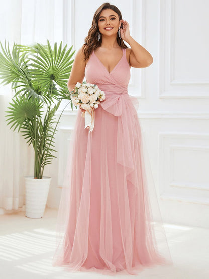Elegant Plus Size Tulle Bridesmaid Gowns for Curvy Women