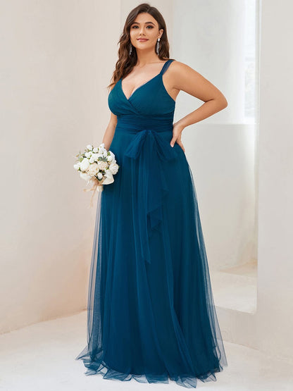 Elegant Plus Size Tulle Bridesmaid Gowns for Curvy Women