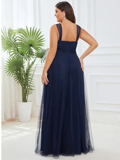 Elegant Plus Size Tulle Bridesmaid Gowns for Curvy Women
