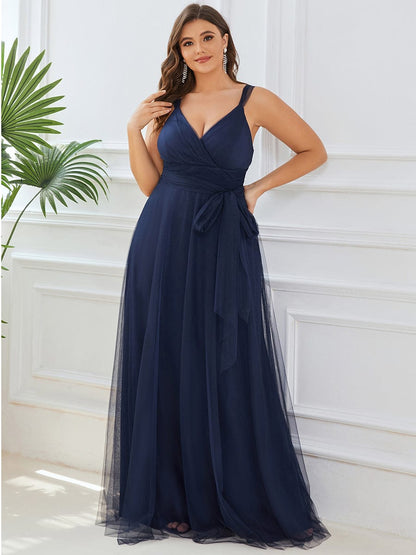 Elegant Plus Size Tulle Bridesmaid Gowns for Curvy Women