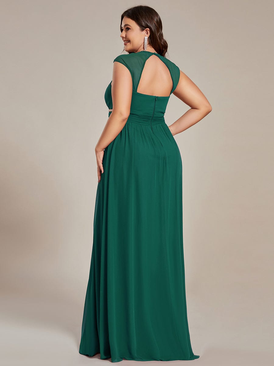 Elegant Plus Size V-Neck Sleeveless Bridesmaid Gown
