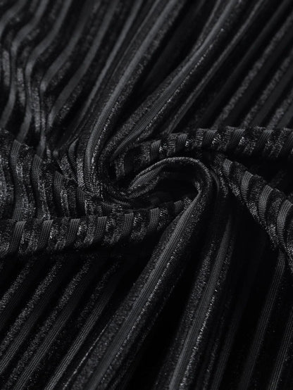 Elegant Polka Dot Long Sleeve Velvet Bodysuit