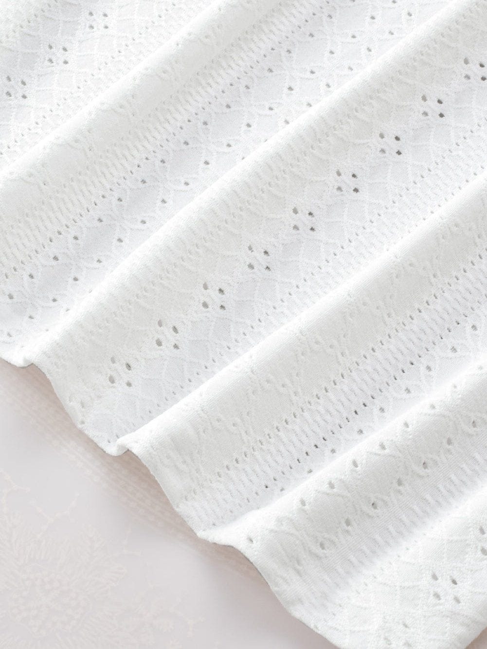 Elegant Rhombus Textured Ruffle Sleeve Top