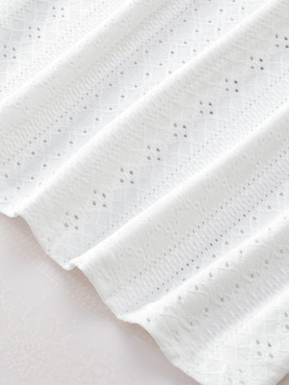 Elegant Rhombus Textured Ruffle Sleeve Top